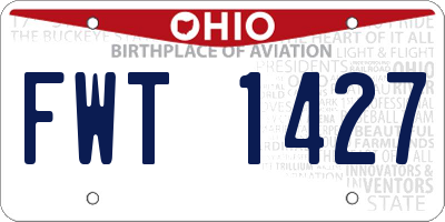 OH license plate FWT1427