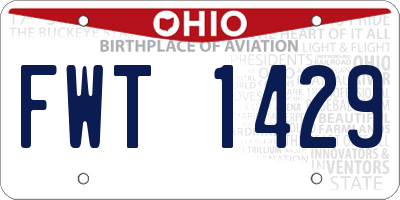 OH license plate FWT1429