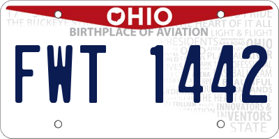 OH license plate FWT1442