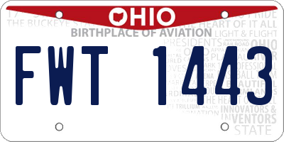 OH license plate FWT1443