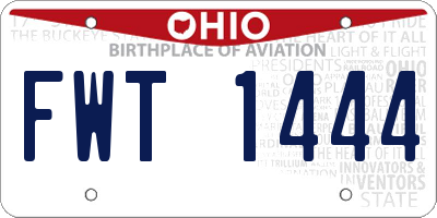 OH license plate FWT1444
