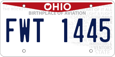 OH license plate FWT1445