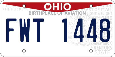 OH license plate FWT1448