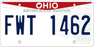 OH license plate FWT1462