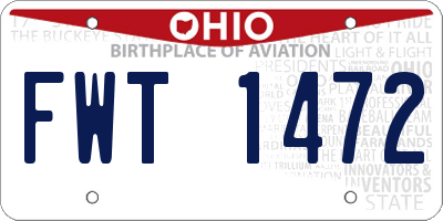 OH license plate FWT1472