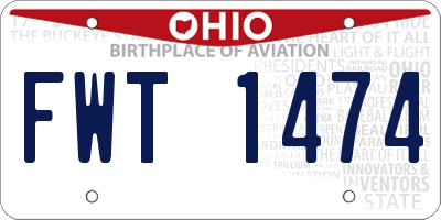 OH license plate FWT1474