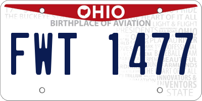 OH license plate FWT1477
