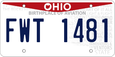 OH license plate FWT1481