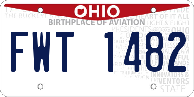 OH license plate FWT1482