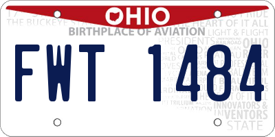 OH license plate FWT1484