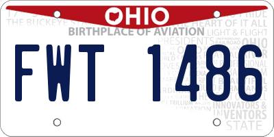 OH license plate FWT1486