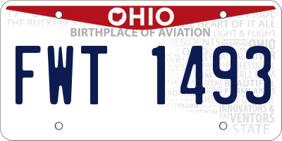 OH license plate FWT1493