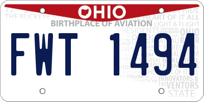 OH license plate FWT1494