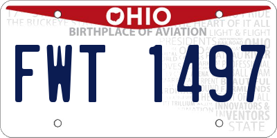 OH license plate FWT1497