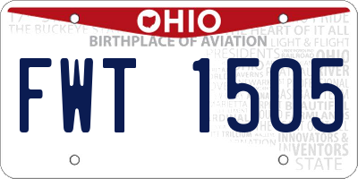 OH license plate FWT1505