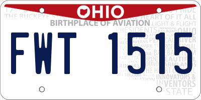 OH license plate FWT1515