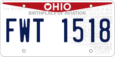 OH license plate FWT1518