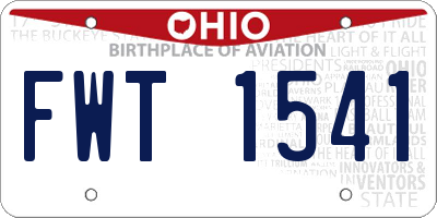 OH license plate FWT1541