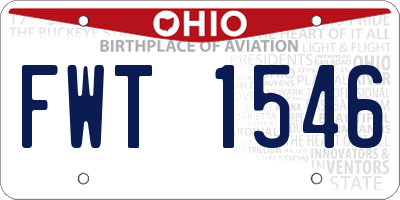 OH license plate FWT1546