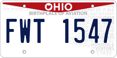 OH license plate FWT1547