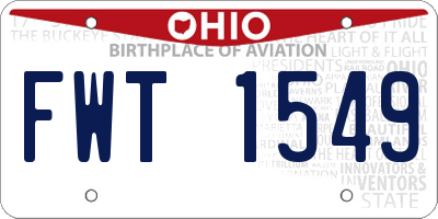 OH license plate FWT1549