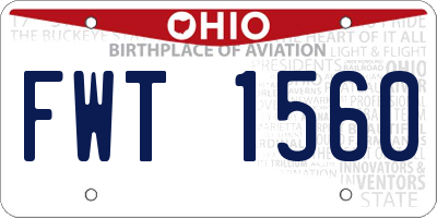 OH license plate FWT1560