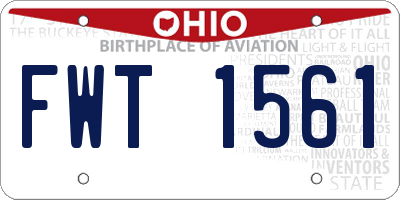 OH license plate FWT1561