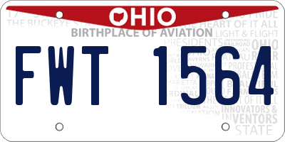 OH license plate FWT1564