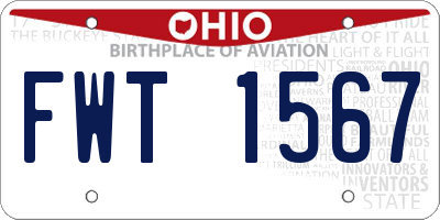 OH license plate FWT1567