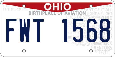 OH license plate FWT1568