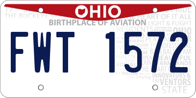 OH license plate FWT1572