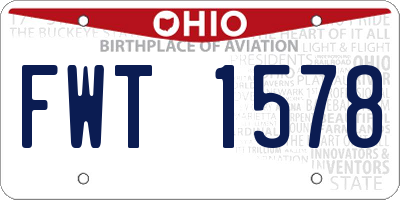 OH license plate FWT1578