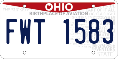 OH license plate FWT1583