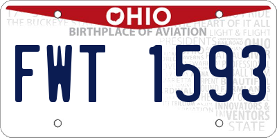 OH license plate FWT1593