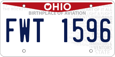 OH license plate FWT1596