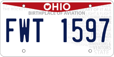 OH license plate FWT1597