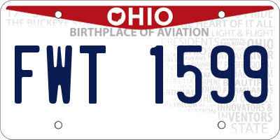 OH license plate FWT1599
