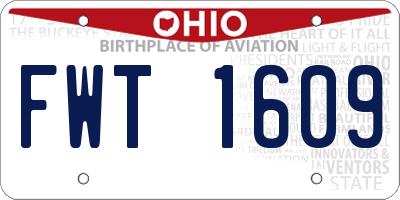OH license plate FWT1609