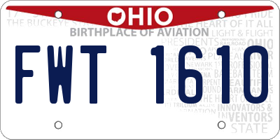 OH license plate FWT1610