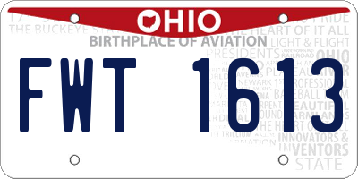 OH license plate FWT1613