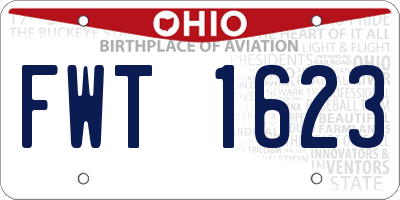 OH license plate FWT1623