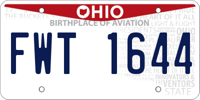 OH license plate FWT1644
