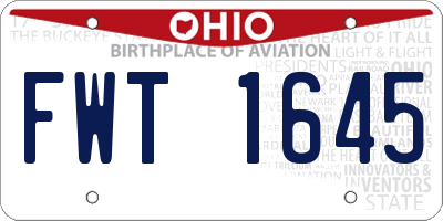 OH license plate FWT1645
