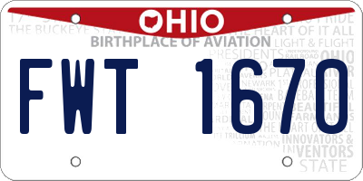 OH license plate FWT1670