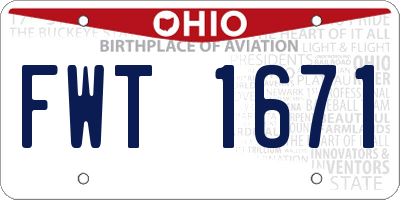OH license plate FWT1671