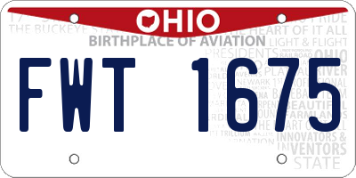 OH license plate FWT1675
