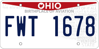 OH license plate FWT1678