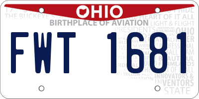 OH license plate FWT1681