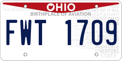OH license plate FWT1709