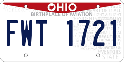 OH license plate FWT1721